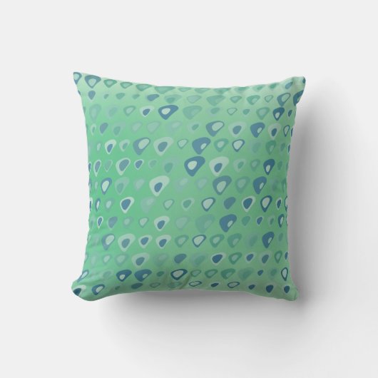 Coussin Triangles verts et sarcelles sur fond vert clair (Recto)
