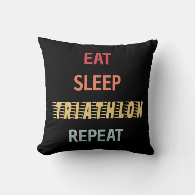 Coussin Triathlon - Manger Dormir Triathlon Répéter (Recto)
