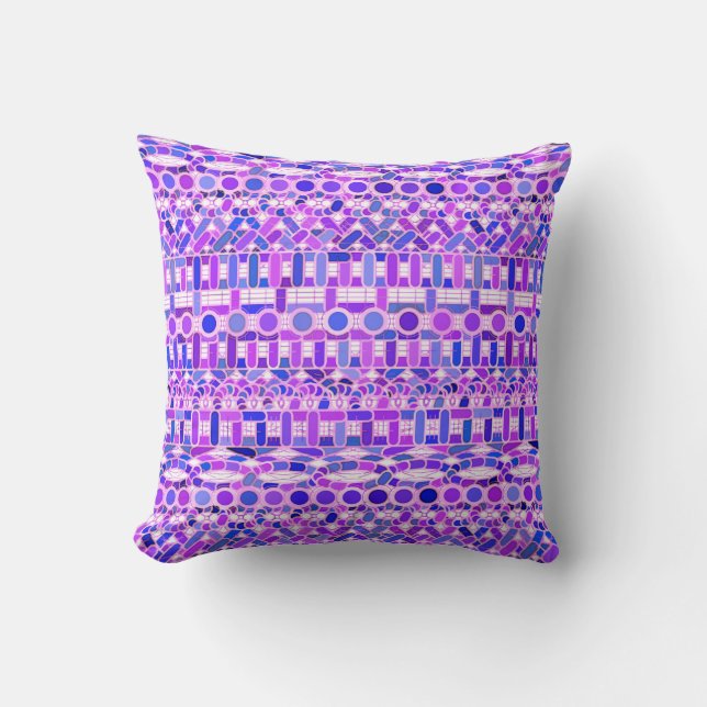 Coussin Tribal Batik - nuances violet violet violet (Recto)