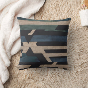 Coussin Tribal Géométrique (Terre Cuite + Vert) Luxe