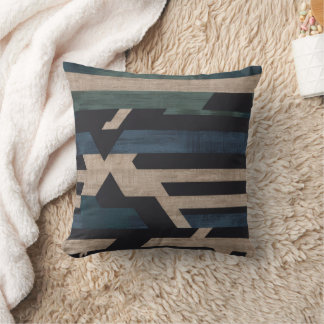 Coussin Tribal Géométrique (Terre Cuite + Vert) Luxe