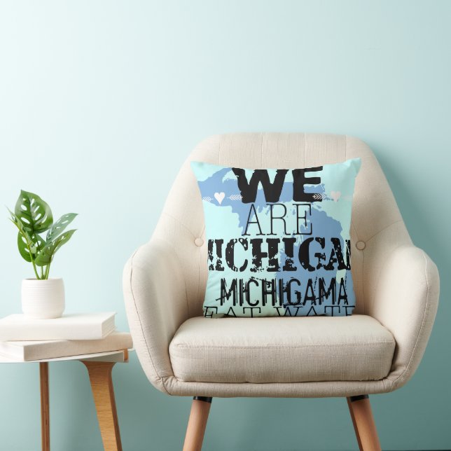 Coussin Tribal Michigan Michigama Great Waters vers le nor (Chaise)