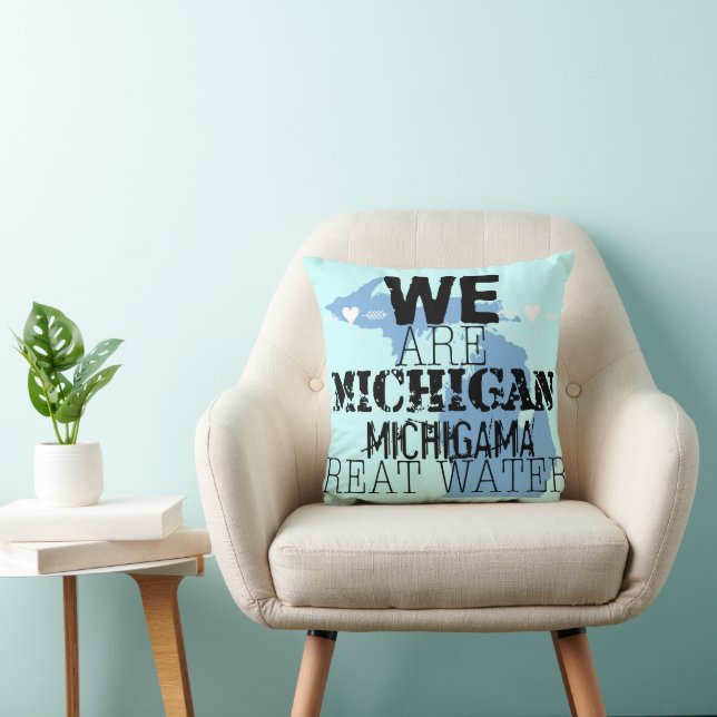 Coussin Tribal Michigan Michigama Great Waters vers le nor (Chaise)