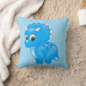 Coussin Tricératops Bébé Bleu Cute Dinosaur (Couverture)