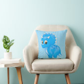 Coussin Tricératops Bébé Bleu Cute Dinosaur (Chaise)