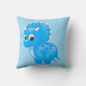 Coussin Tricératops Bébé Bleu Cute Dinosaur (Verso)