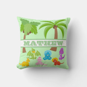 Coussin Tricératops et amis pour bébés personnalisés