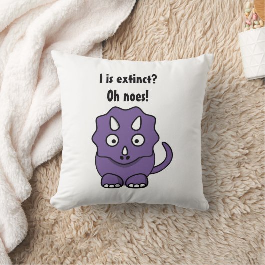 Coussin Tricératops mignon pourpre Cartoon avec Extinction (Couverture)