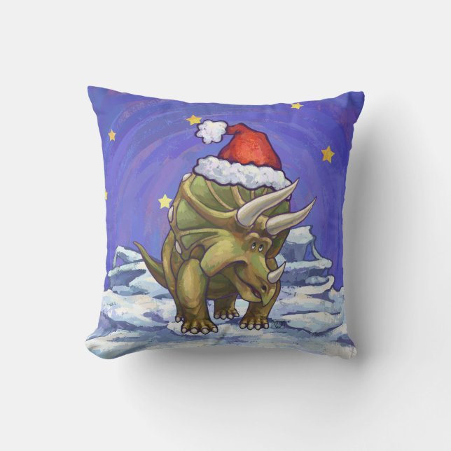 Coussin Tricératops Noël (Recto)