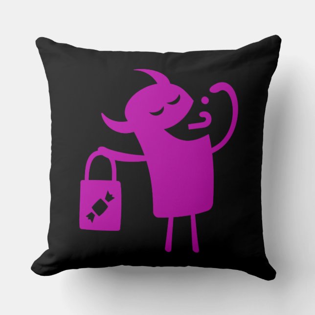 Coussin Trick de monstre pourpre effrayant ou traitement O (Recto)