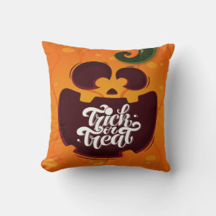 Coussin Trick ou traitement de Citrouille effrayant