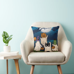 Coussin Trick ou traitements fantômes Lancer l'oreiller