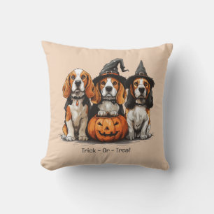 Coussin Trick Ou Treat Halloween Chiens Beagles