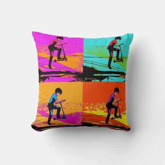 Coussin Tricks de scooter volant - Cavalier de scooter stu (Recto)