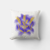 Coussin Trident ukrainien fait d'oreille de blé (Recto)