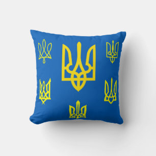 Coussin Tridents et emblèmes ukrainiens