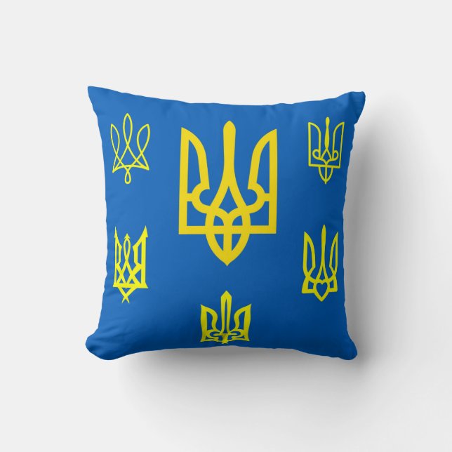 Coussin Tridents et emblèmes ukrainiens (Recto)