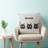 Coussin Trio adorable de chats noirs (Chaise)