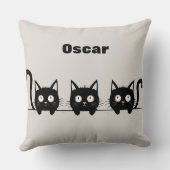 Coussin Trio adorable de chats noirs (Verso)