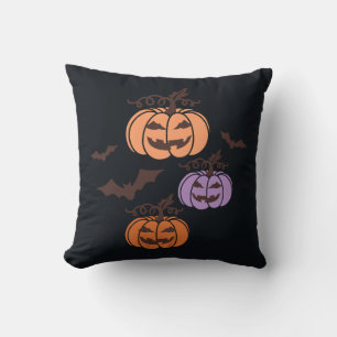 Coussin Trio Citrouille éffrayant Halloween Jack-o’Lantern