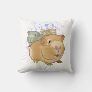Coussin Trio de cochons d'Inde colorés Décoration de proje