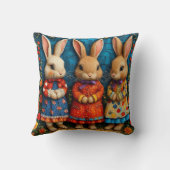 Coussin 🐰✨ Trio de Lapins Fées Décoration Magique Cadeau  (Verso)