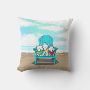 Coussin Trio de Westie de KiniArt Beach