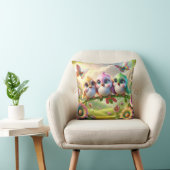 Coussin Trio Fantaisiste de Mélodies Printanières d'Oiseau (Chaise)
