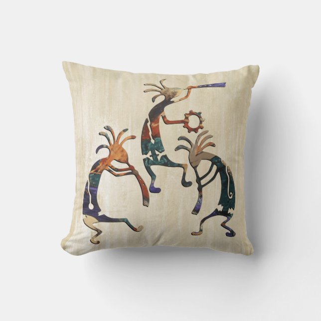 Coussin Trio musicien KOKOPELLI + vos idées (Recto)