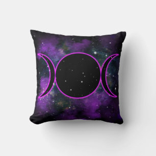 Coussin Triple Déesse Lunaire Univers Espace Lueur Violett