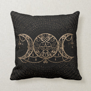 Coussin Triple Moon - Triple Goddess Gold and black