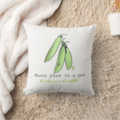 Coussin Triplet trois petits pois dans un podium 16x16 Jet (Couverture)