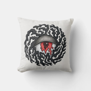Coussin Trippy Eye with Tentacles - Trippy Surreal Art