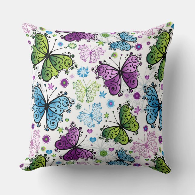 Coussin Trippy Hippy Butterfly Retro (Recto)