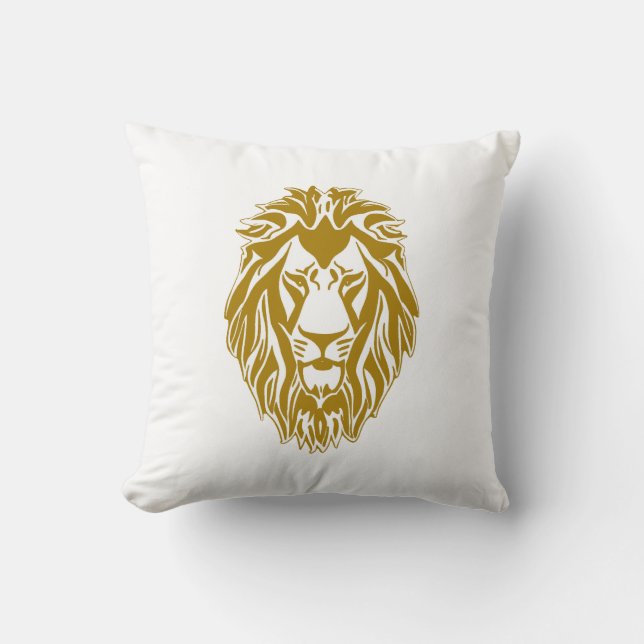 Coussin Triste tête dorée du lion (Recto)