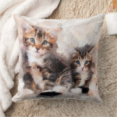 Coussin Trois beaux et mignons chatons aquarelle (Couverture)