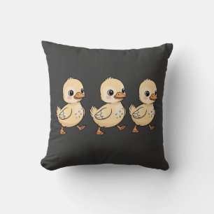 Coussin Trois Canetons Marchant en Rangée – Mignon