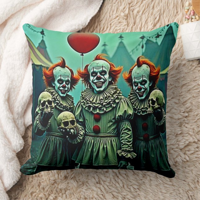 Coussin Trois Clowns Déplaisants Crâne conception de la pe (Couverture)