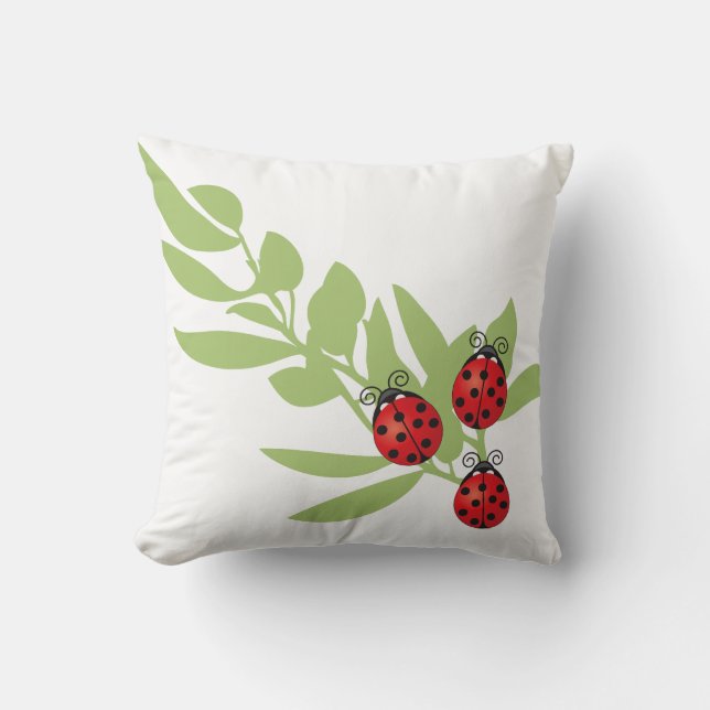 Coussin Trois coccinelles chanceuses (Recto)