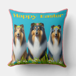 Coussin Trois Collies de Pâques