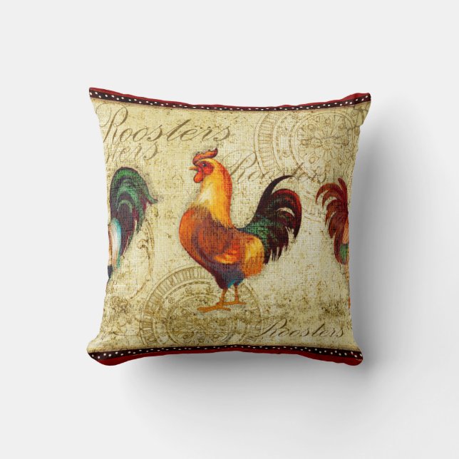 Coussin Trois coqs (Recto)