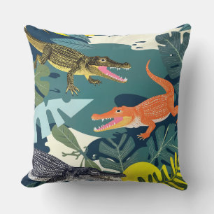 Coussin Trois crocodiles