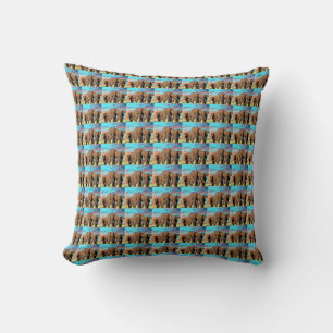 Coussin Trois Eléphants Au Levant De Soleil Opal,