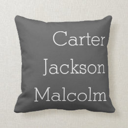 Coussin Trois enfants gris neutre nomment une famille pers