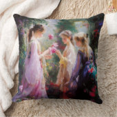 Coussin Trois filles jouant dans un jardin (Couverture)