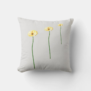 Coussin Trois Fleurs de Gerbera Jaunes