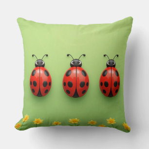 Coussin Trois Ladybugs Colorés