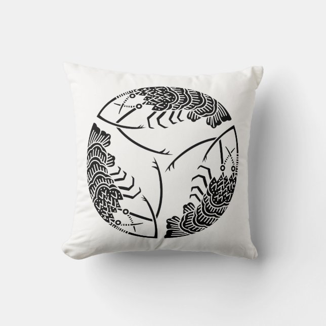 Coussin Trois langoustes épineuses tête-bêche (Recto)