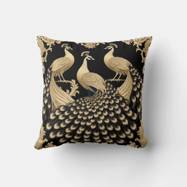 Coussin Trois paons d'or (Verso)