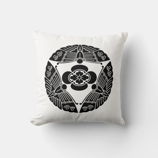 Coussin Trois papillons avec mokko (Recto)